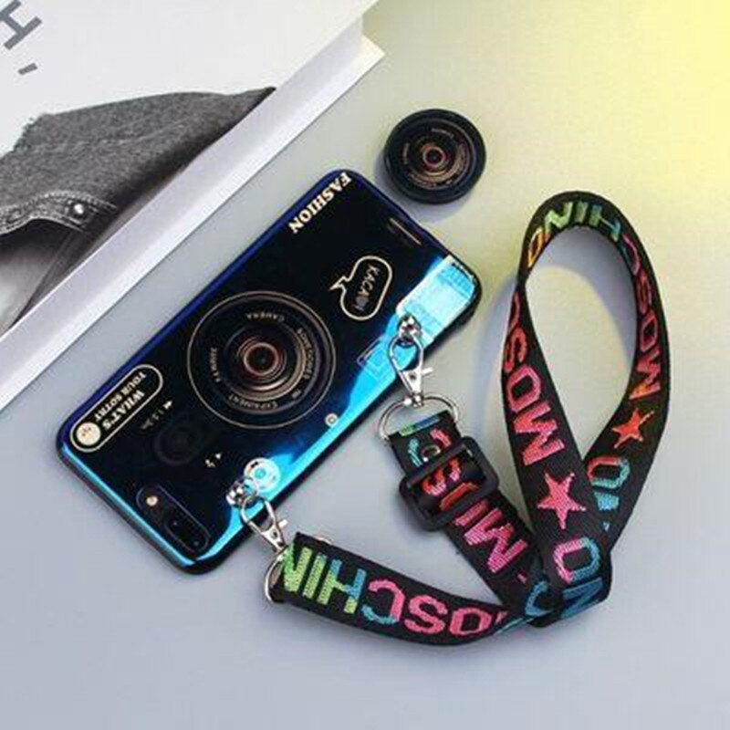 Fashion Camera Inspired Phone Case For iPhone X XS XR XS MAX Soft Fashion Cover With Strap